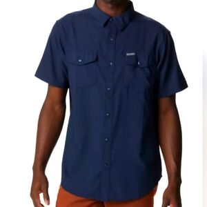 Columbia Utilizer II Short Sleeve Shirt XXL Blue Omni-Wick UPF 40 Fishing Hiking